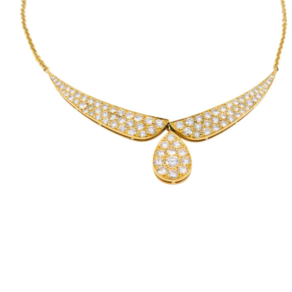 Vintage Van Cleef & Arpels Collana con diamanti Pirouette in oro 18k In condizioni ottime in vendita a Beverly Hills, CA