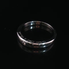 Fede nuziale vintage Van Cleef & Arpels in platino Pt950 con castone di diamanti, misura 9,5