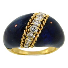 Vintage Van Cleef 
Arpels Ring Lapis Lazuli 18k Gold Estate Jewelry