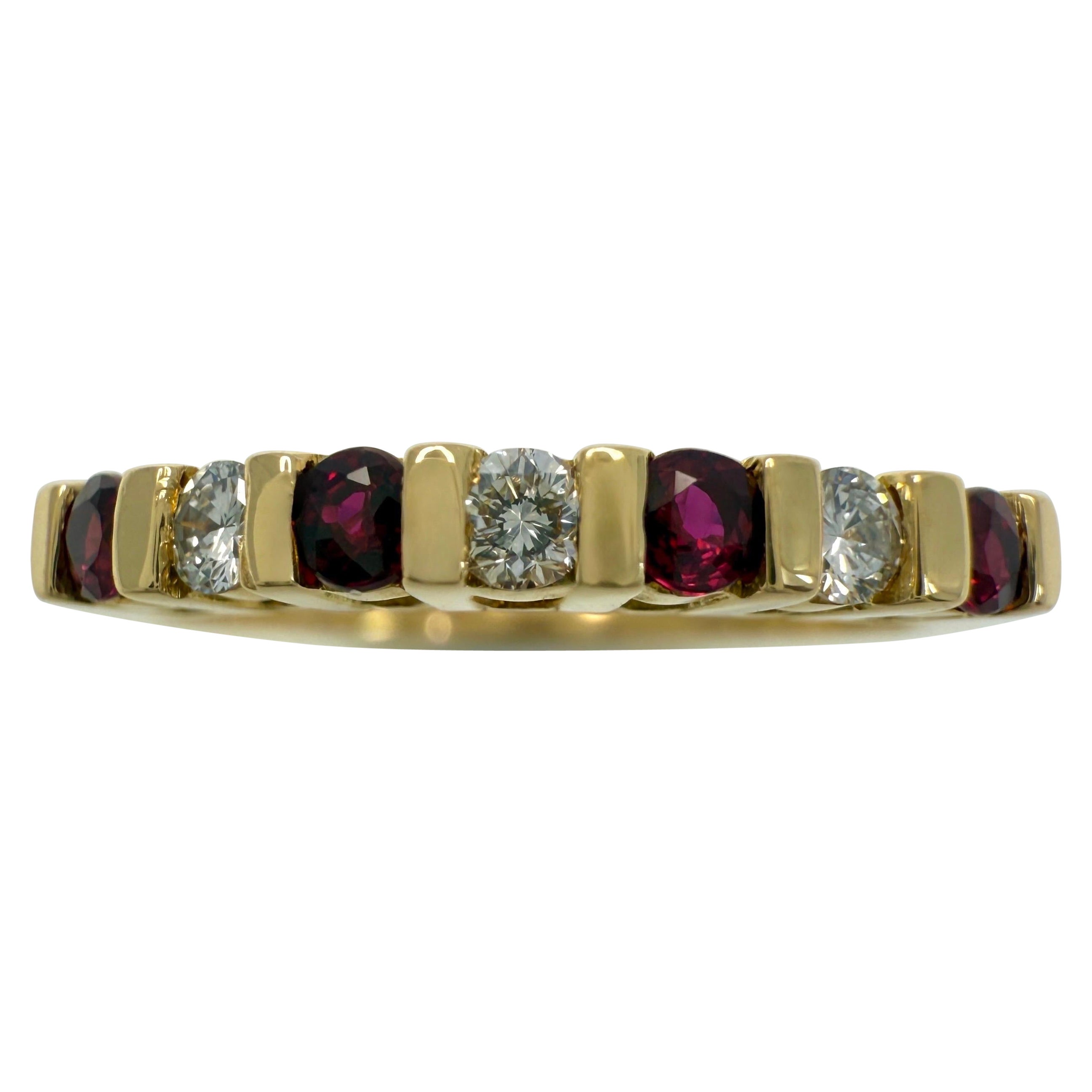 Vintage Van Cleef 
Arpels Ruby And Diamond 18k Yellow Gold Eternity Band Ring