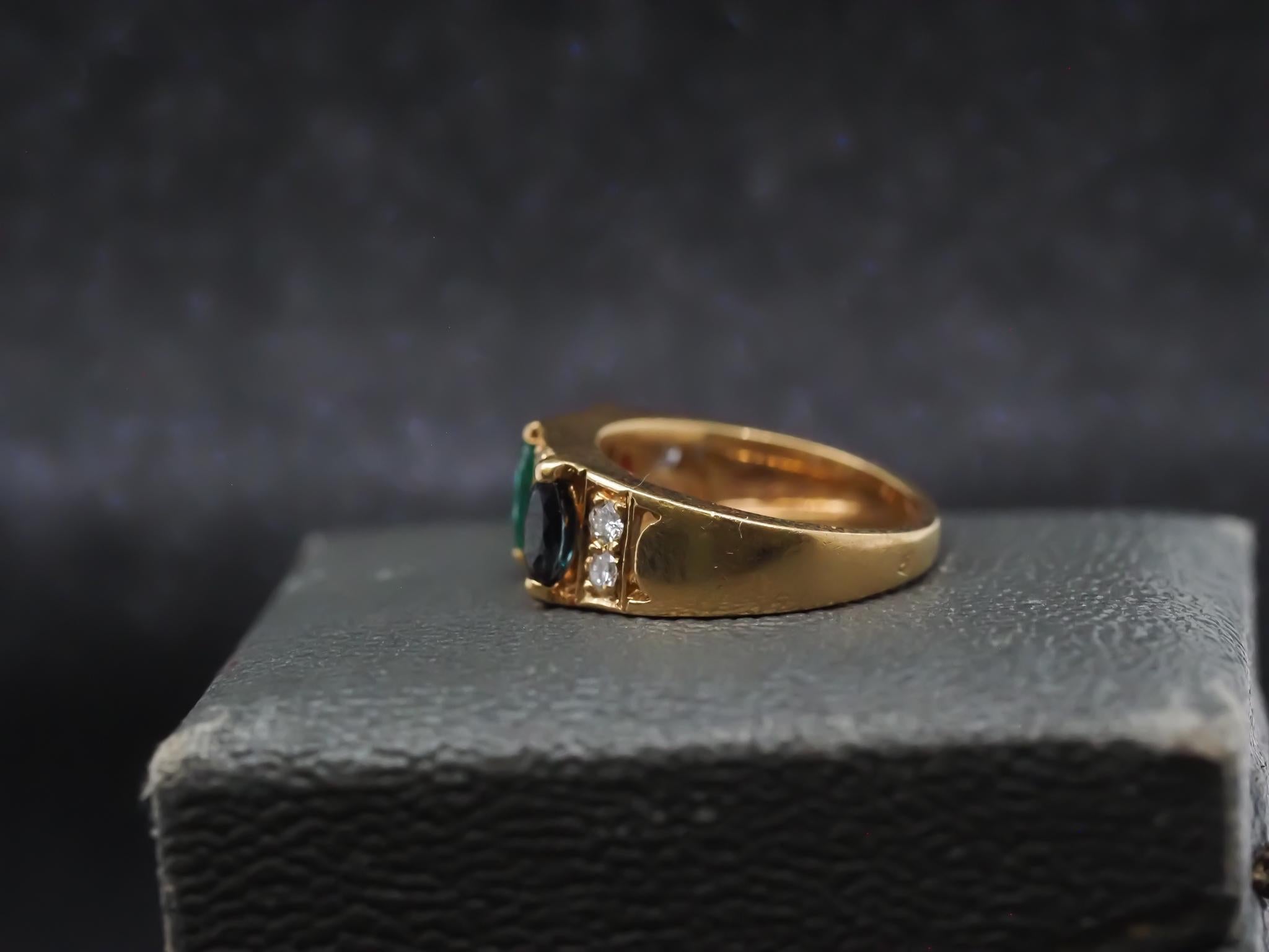 Vintage Van Cleef & Arpels Ruby Sapphire Emerald & Diamond Ring For Sale 2