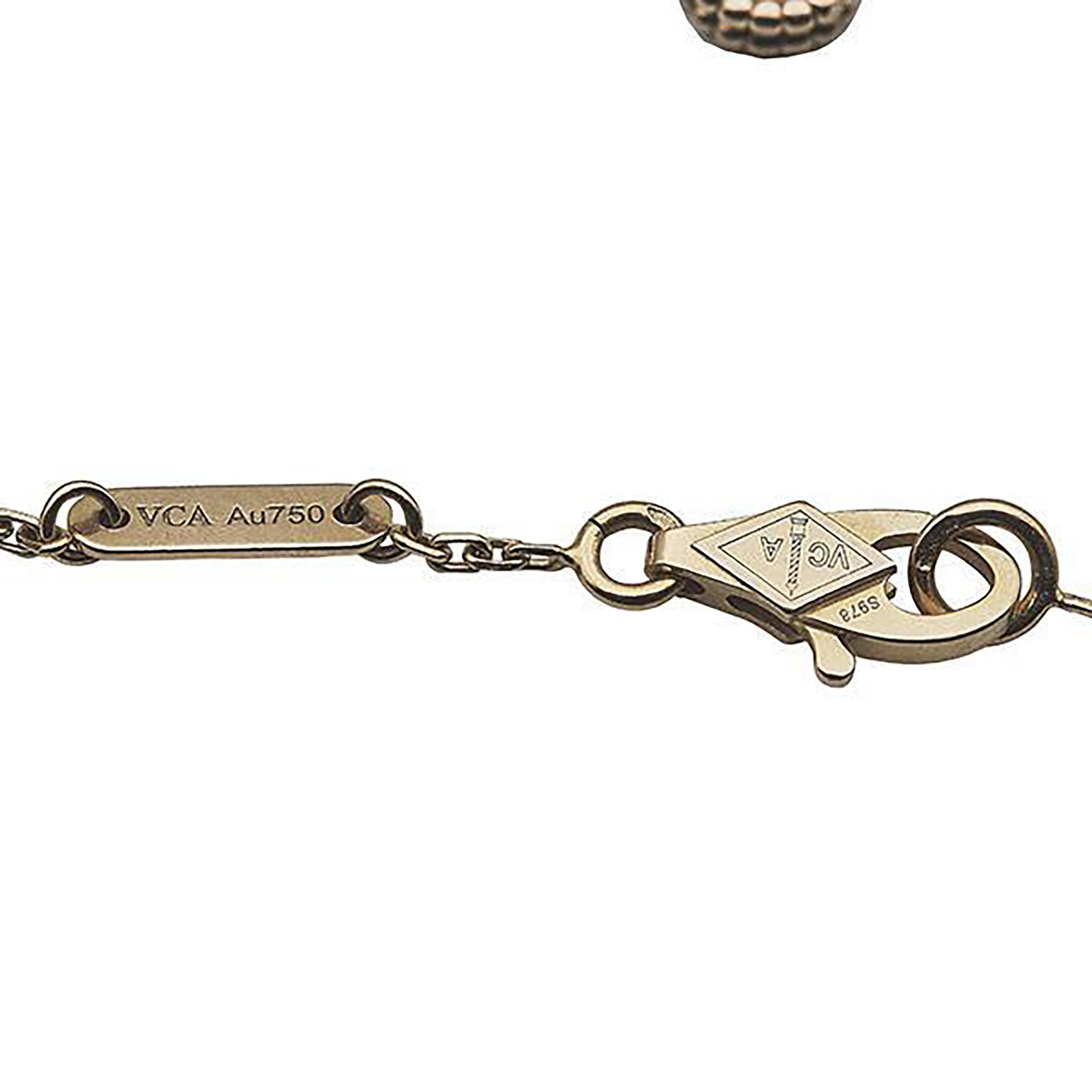 Women's Vintage Van Cleef & Arpels Sweet Alhambra 18K Rose Gold Bracelet For Sale