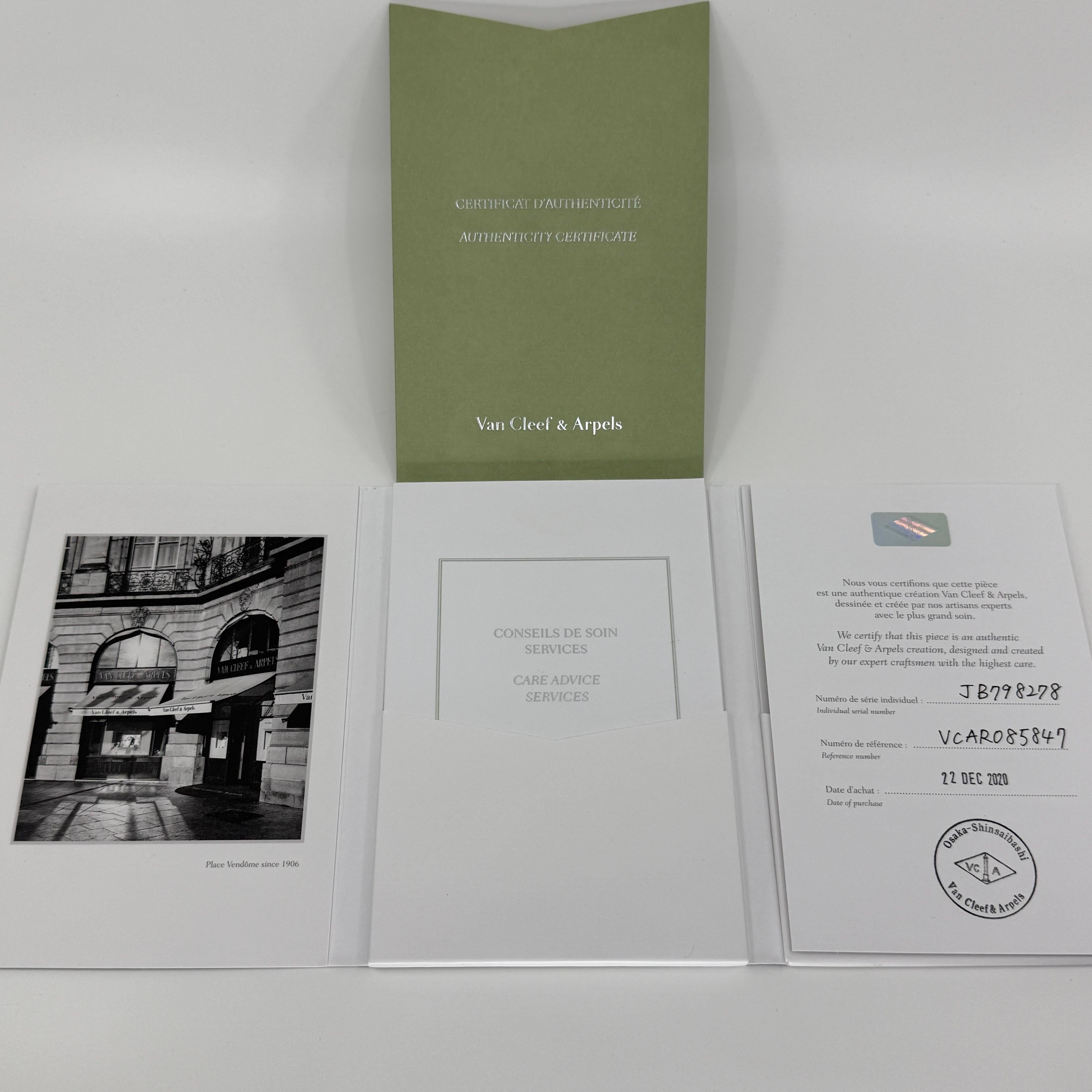 Vintage By Van Cleef & Arpels Sweet Alhambra Diamant 18k Weißgold Ring zertifiziert für Damen oder Herren im Angebot