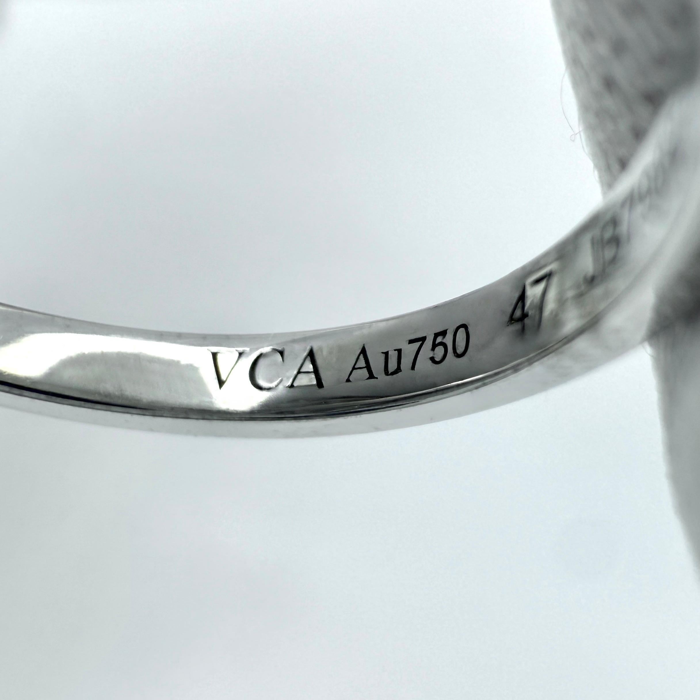 Vintage By Van Cleef & Arpels Sweet Alhambra Diamant 18k Weißgold Ring zertifiziert im Angebot 3