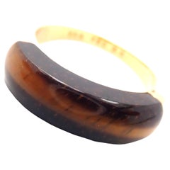 Vintage Van Cleef & Arpels Tiger's Eye Yellow Gold Band Ring