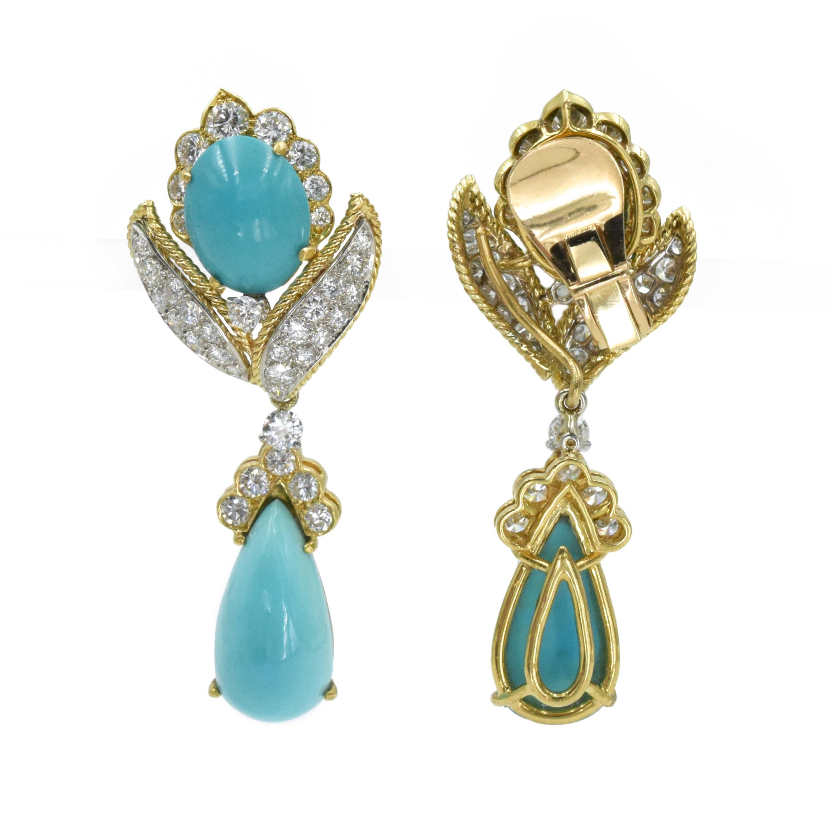 vca turquoise earrings