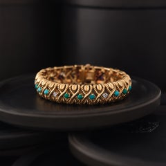 Vintage Van Cleef & Arpels Turquoise Diamond Bracelet