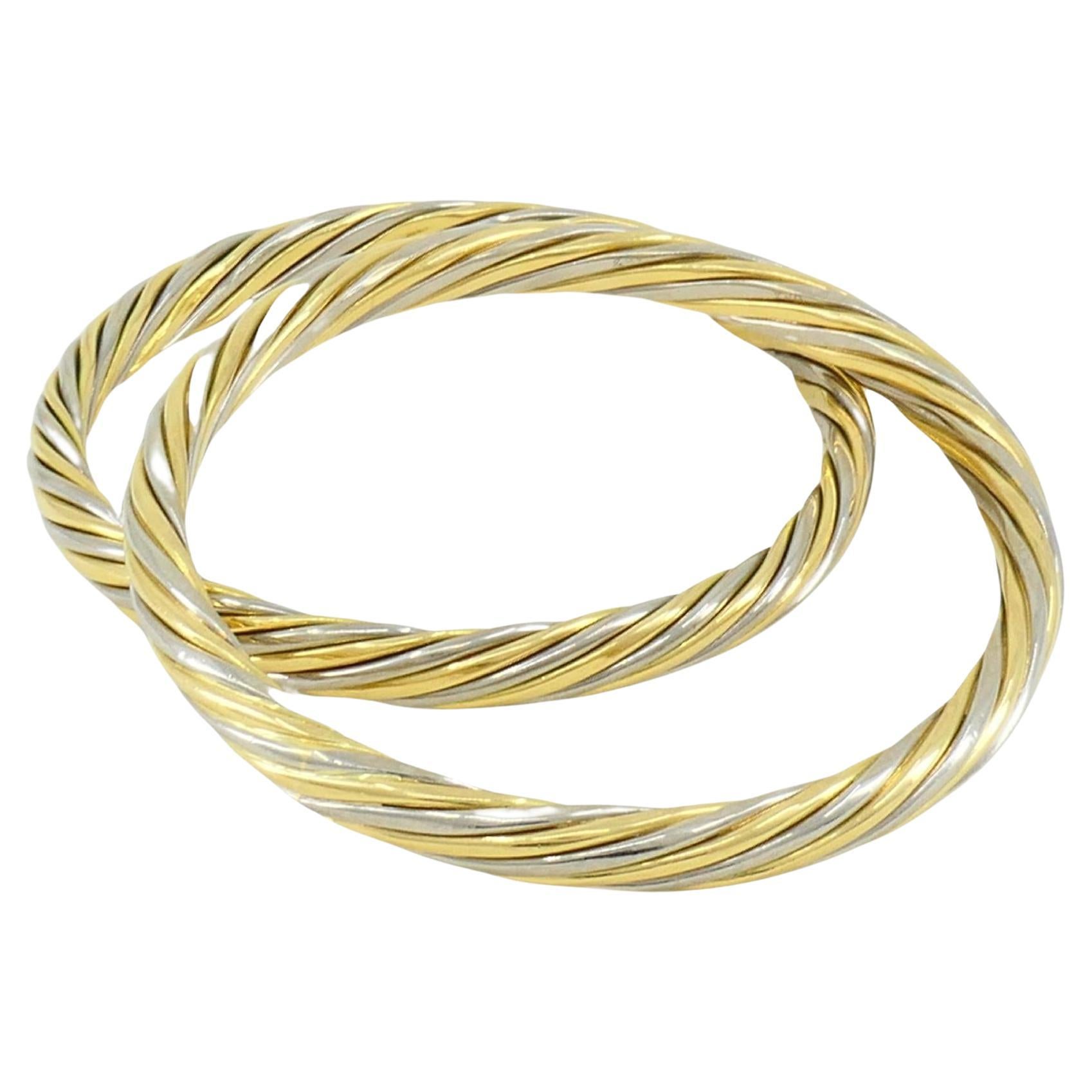 Vintage Van Cleef & Arpels Two-Tone Gold Pair of Bangles