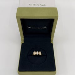 Vintage Van Cleef & Arpels White Coral & Diamond 18k Yellow Gold Ribbon Bow Ring