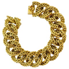 Vintage Van Cleef & Arpels Yellow Gold Bracelet Link Chain VCA, Paris, 1970s