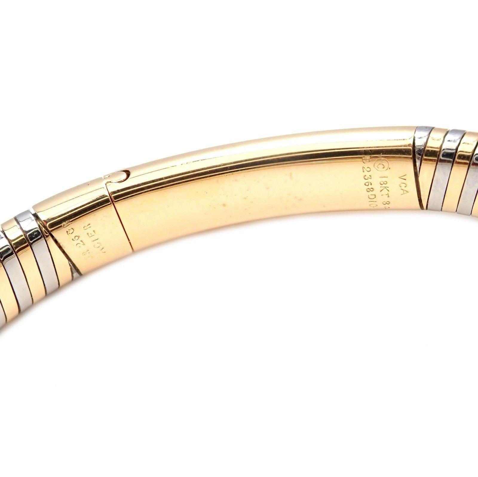 Van Cleef & Arpels Bracelet jonc vintage en acier et or jaune Unisexe en vente