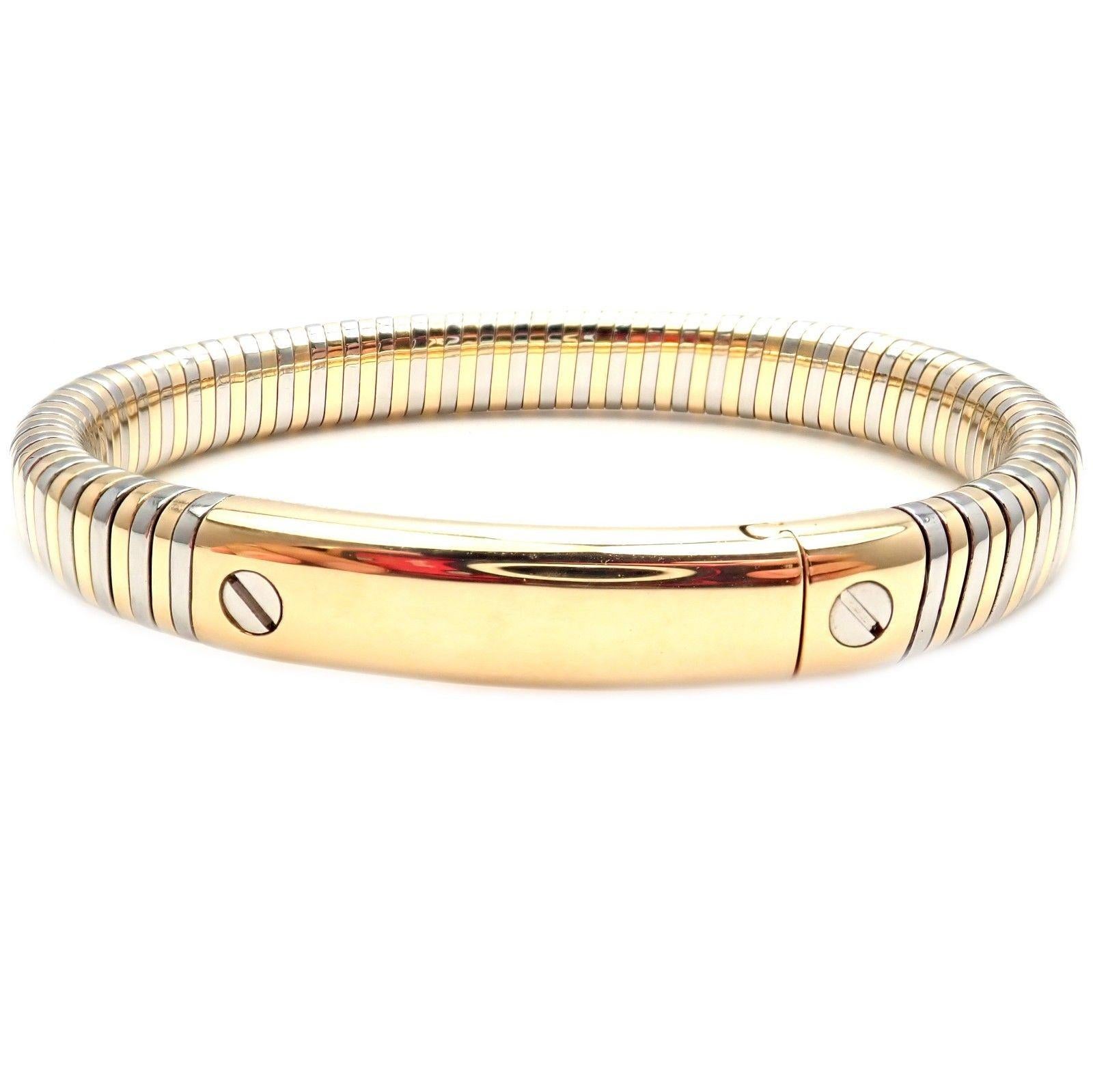Van Cleef & Arpels Bracelet jonc vintage en acier et or jaune en vente