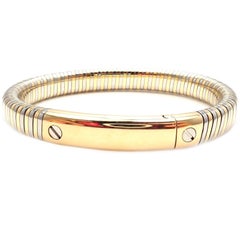 Vintage Van Cleef & Arpels Yellow Gold Steel Bangle Bracelet