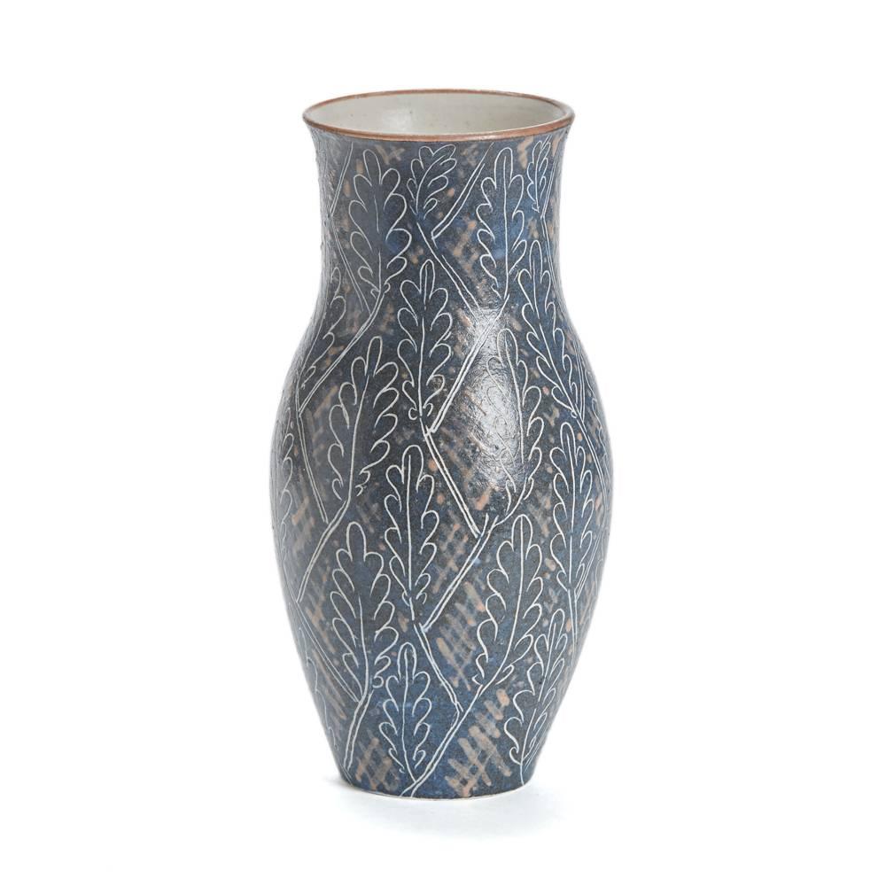 Mid-Century Modern Vintage Van Der Straeten Studio Pottery Leaf Vase, 1965