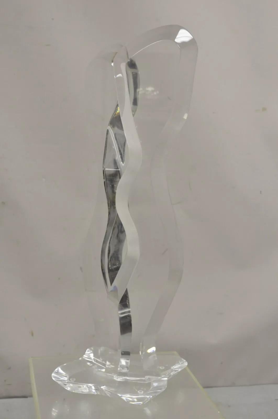 Vintage Van Teal Escultura de mediados de siglo Lucite Acrílico Personas Pareja Escultura en venta 6