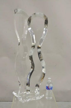 Vintage Van Teal Mid Century Sculptural Lucite Acrylic People Couple Sculpture