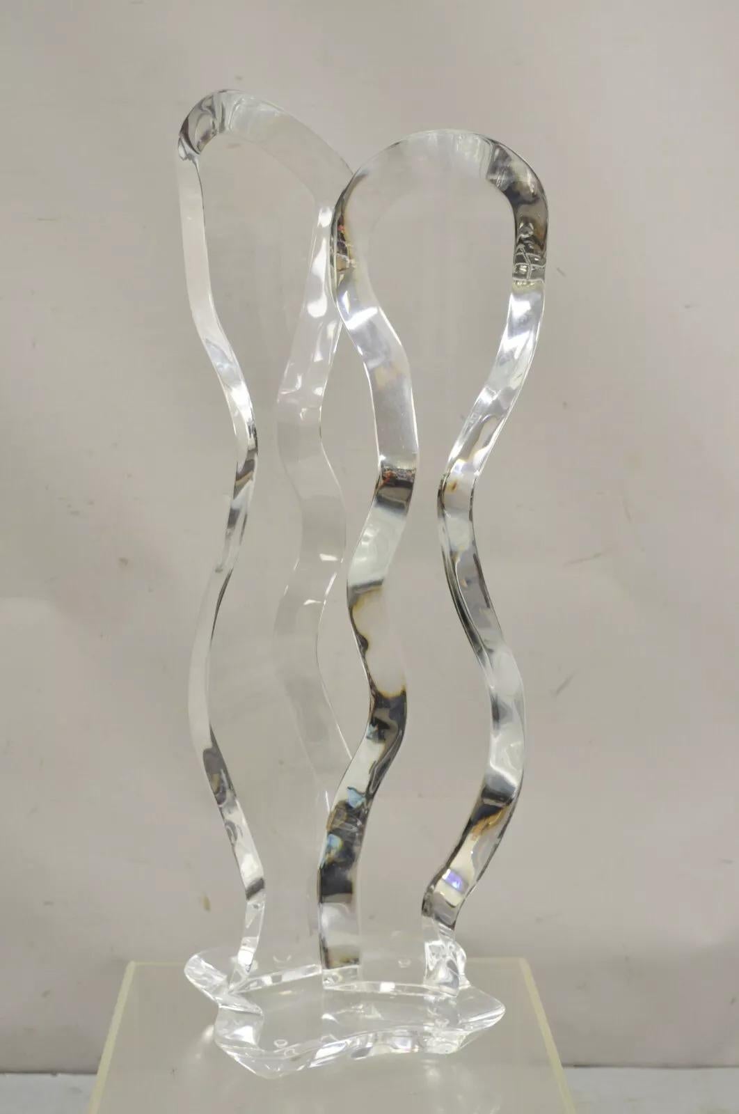Vintage Van Teal Escultura de mediados de siglo Lucite Acrílico Personas Pareja Escultura Otro en venta