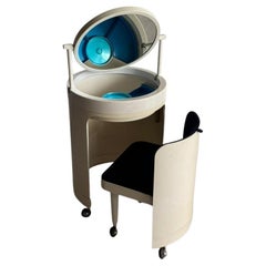 Vintage vanity dresser by Studio Kastilia Silvi with blue seat, Italy, 1970
s