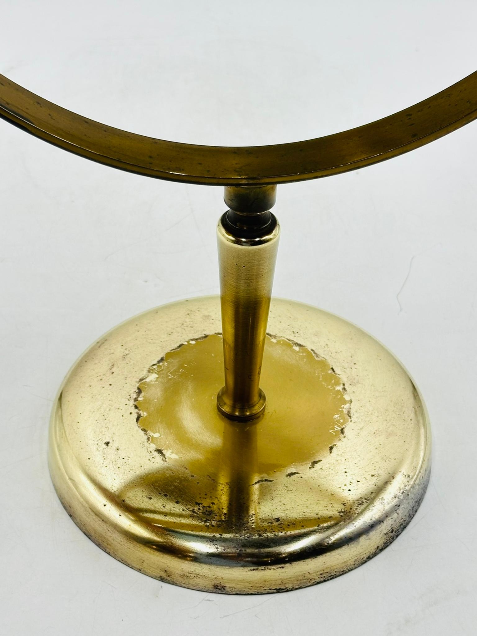 Laiton Miroir de courtoisie vintage avec  Cadre en laiton et miroir Dual par Charles Hollis Jones en vente