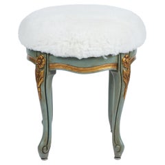 Vintage Vanity Stool Newly Painted in Swedish Style