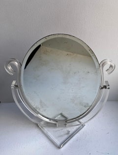 Vintage Vanity Top Mirror in Acrylic Frame, 1970's