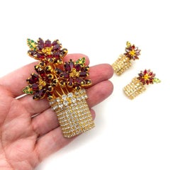 Vintage Vasari Giardinetti Flower Pot Demi Parure 1980s