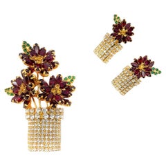 Vintage Vasari Giardinetti Flower Pot Demi Parure 1980s