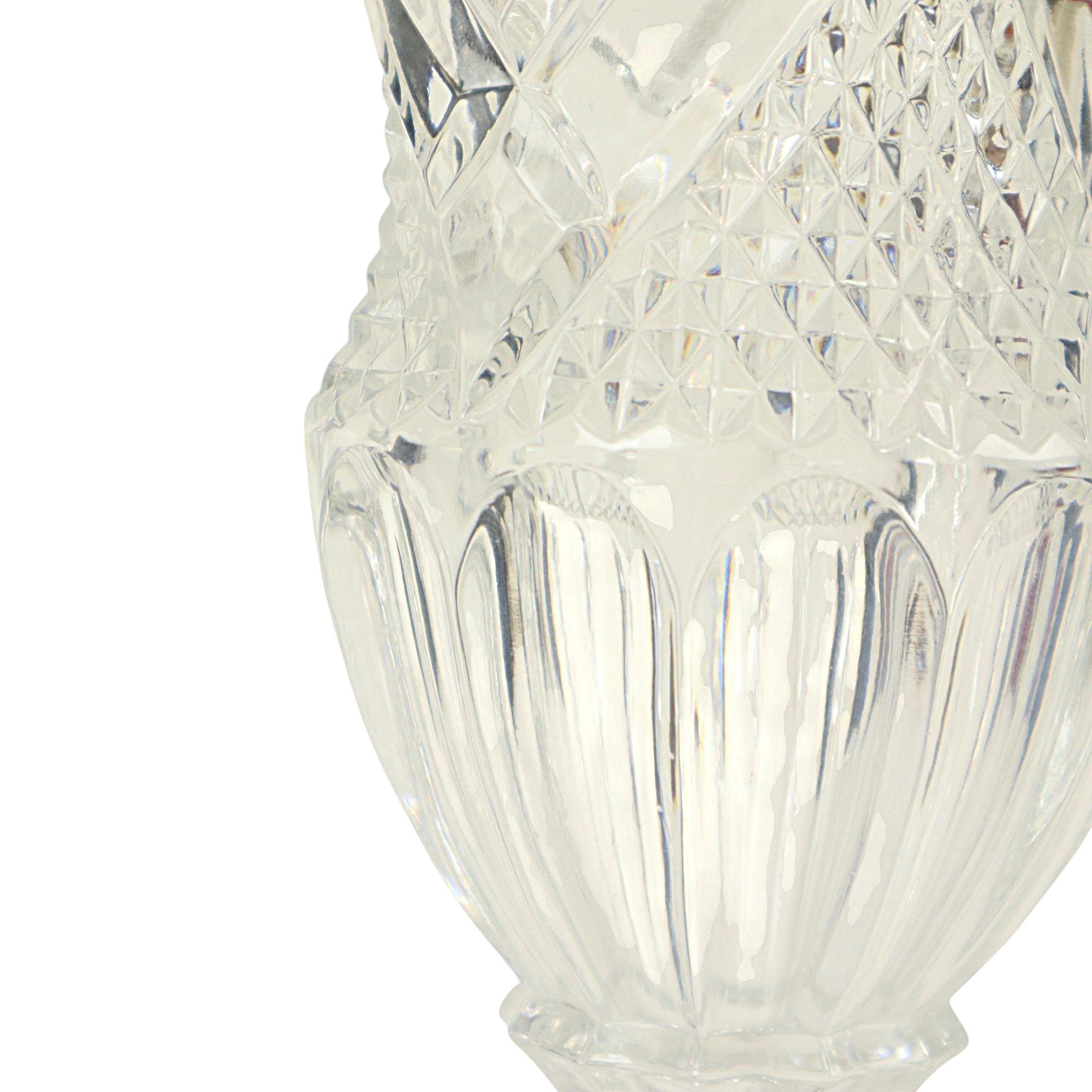 Vintage Vase Bohemian Crystal Diamond Pattern Medici 23cm For Sale 7