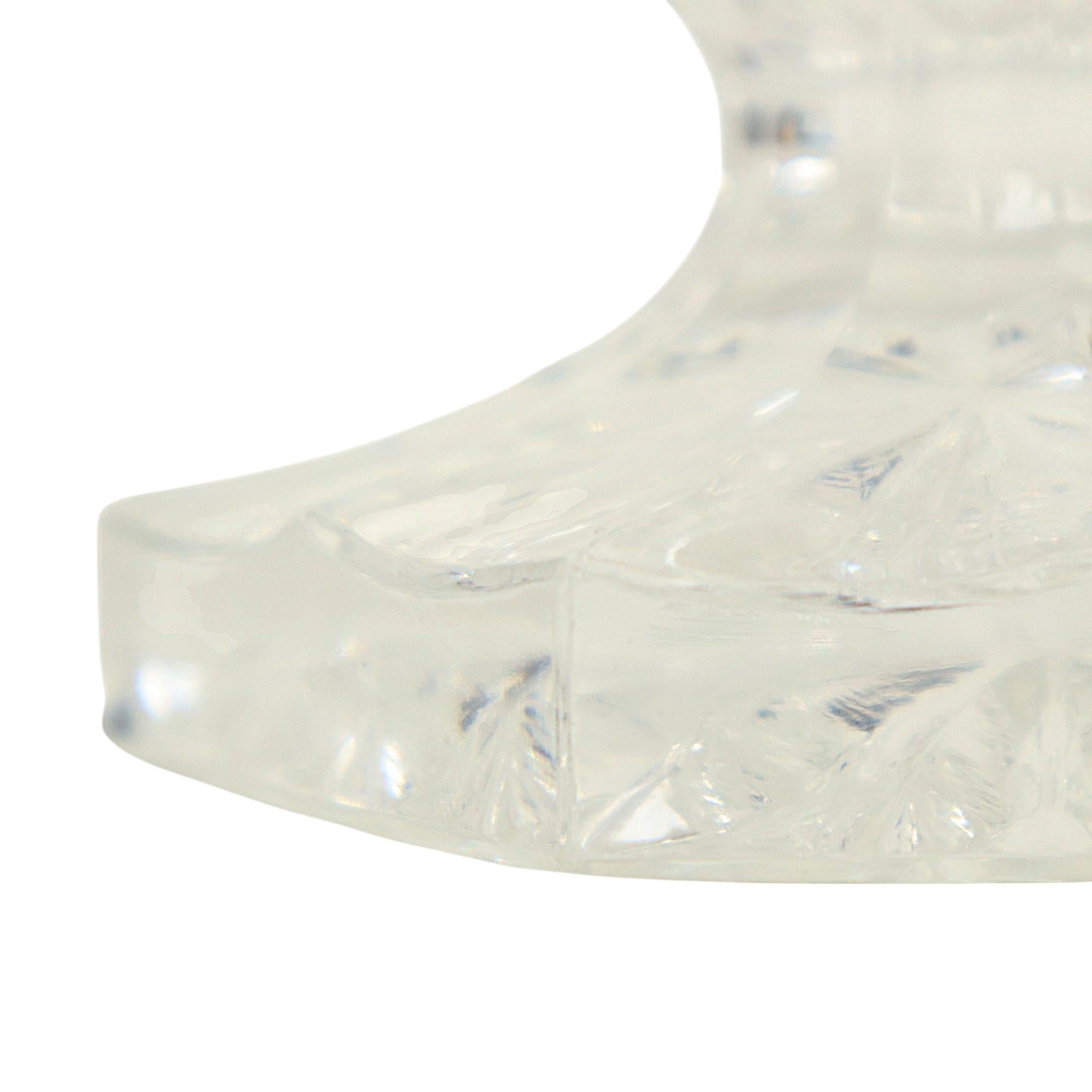 Vintage Vase Bohemian Crystal Diamond Pattern Medici 23cm For Sale 8