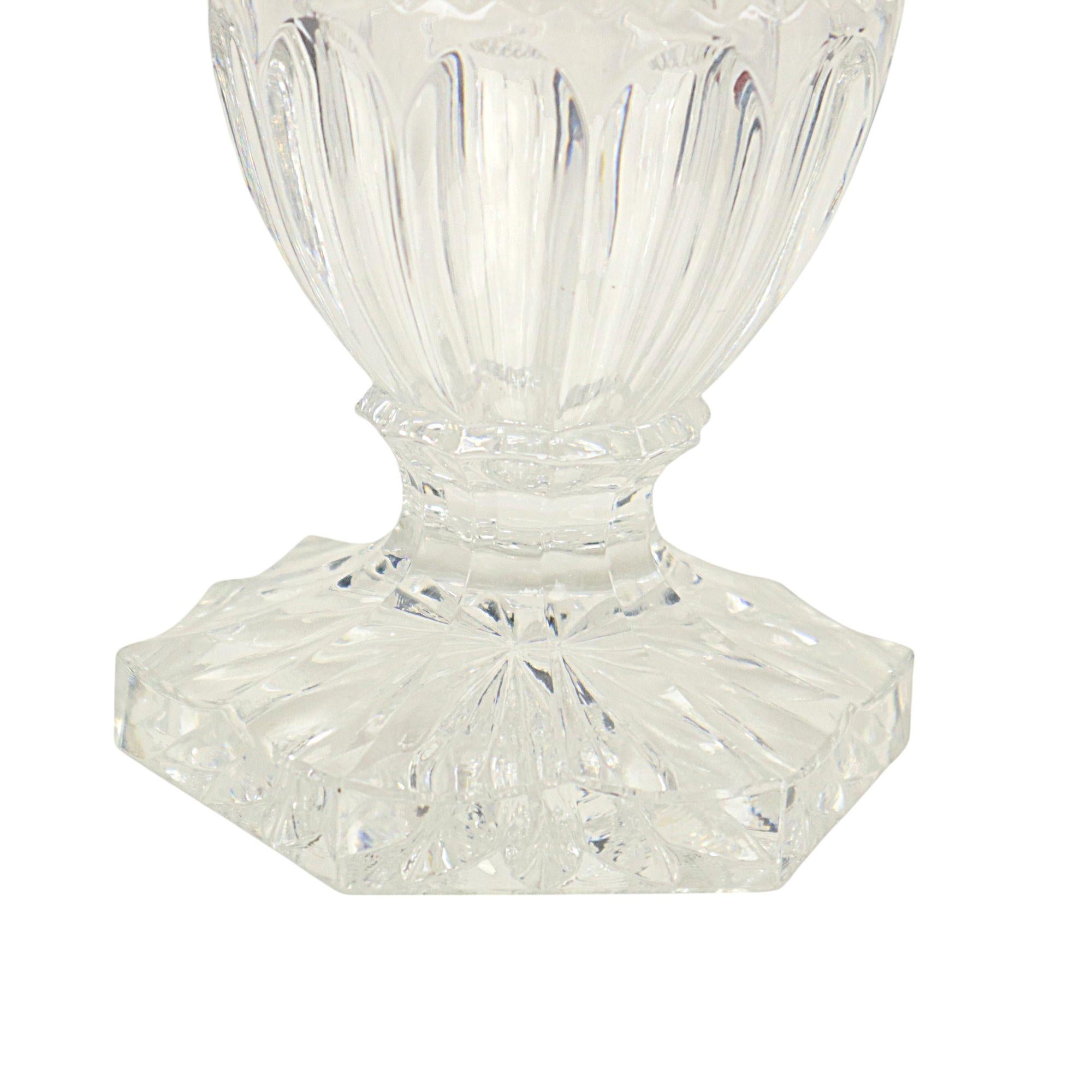 Vintage Vase Bohemian Crystal Diamond Pattern Medici 23cm For Sale 2
