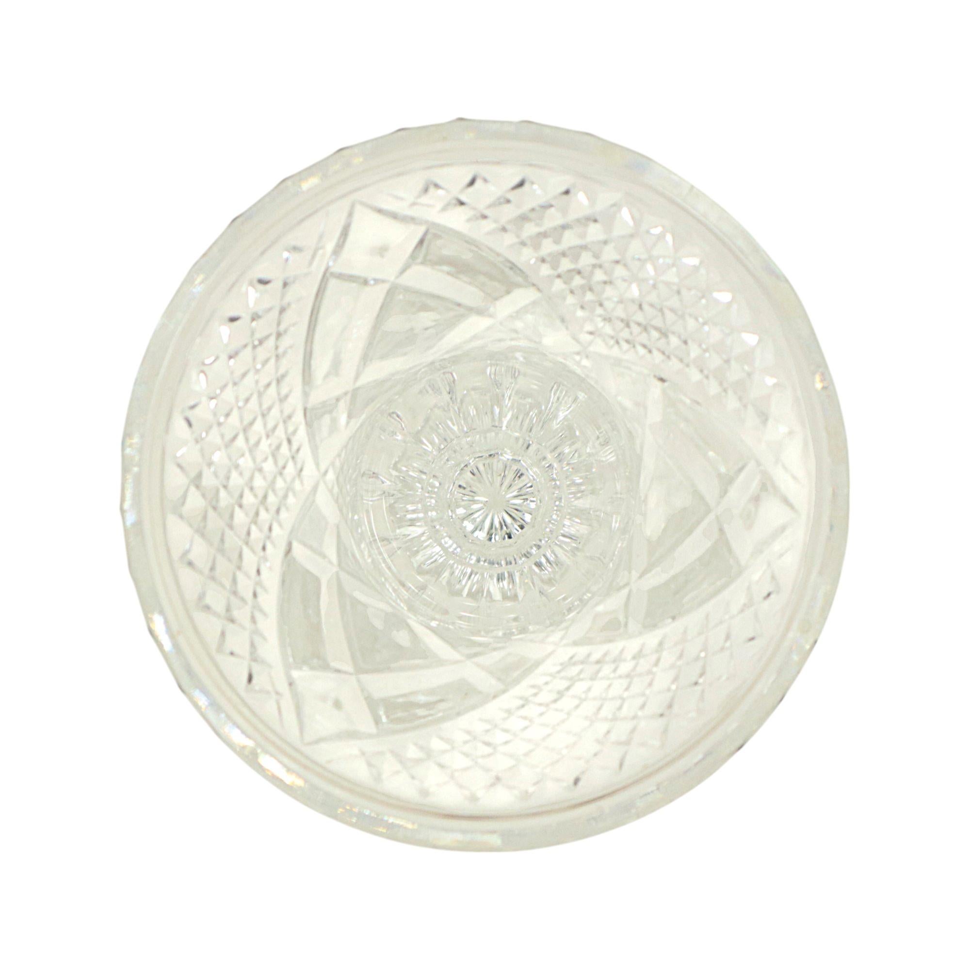Vintage Vase Bohemian Crystal Diamond Pattern Medici 23cm For Sale 4