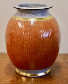 Vintage Vase by Royal Copenhagen, Porcelain with Crackle Glaze, Scandinavian Art