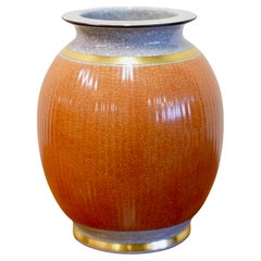Vintage Vase by Royal Copenhagen, Porcelain with Crackle Glaze, Scandinavian Art