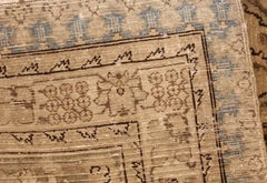Grey Color Vase Design Room Size Vintage Persian Tabriz Area Rug 10'10" x 14'4"