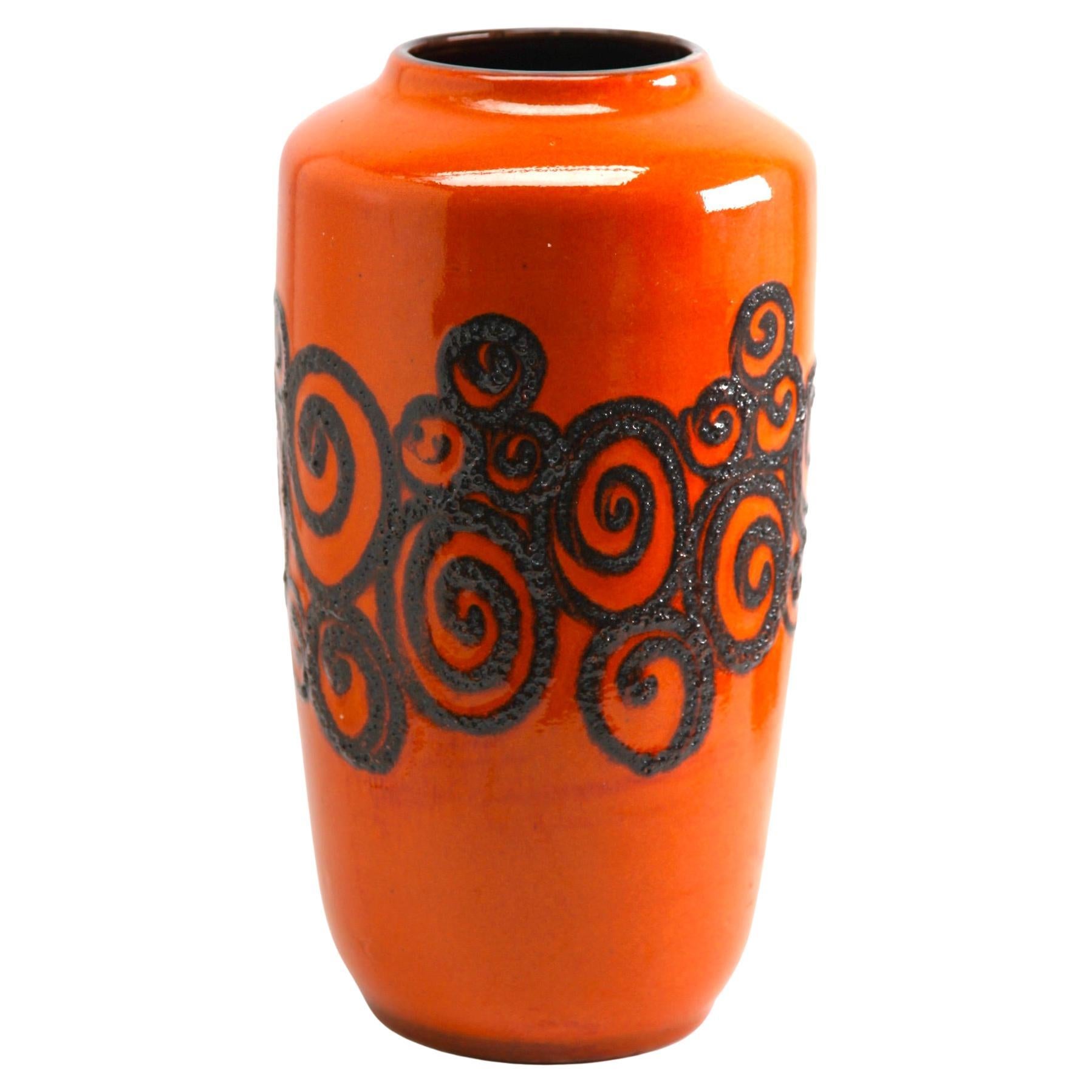 Vintage Original West-German Ceramic Fat Lava 242-22 Vase from 
