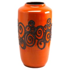 Vintage Vase Fat Lava Ceramic Scheurich Marked W Germany 517-38