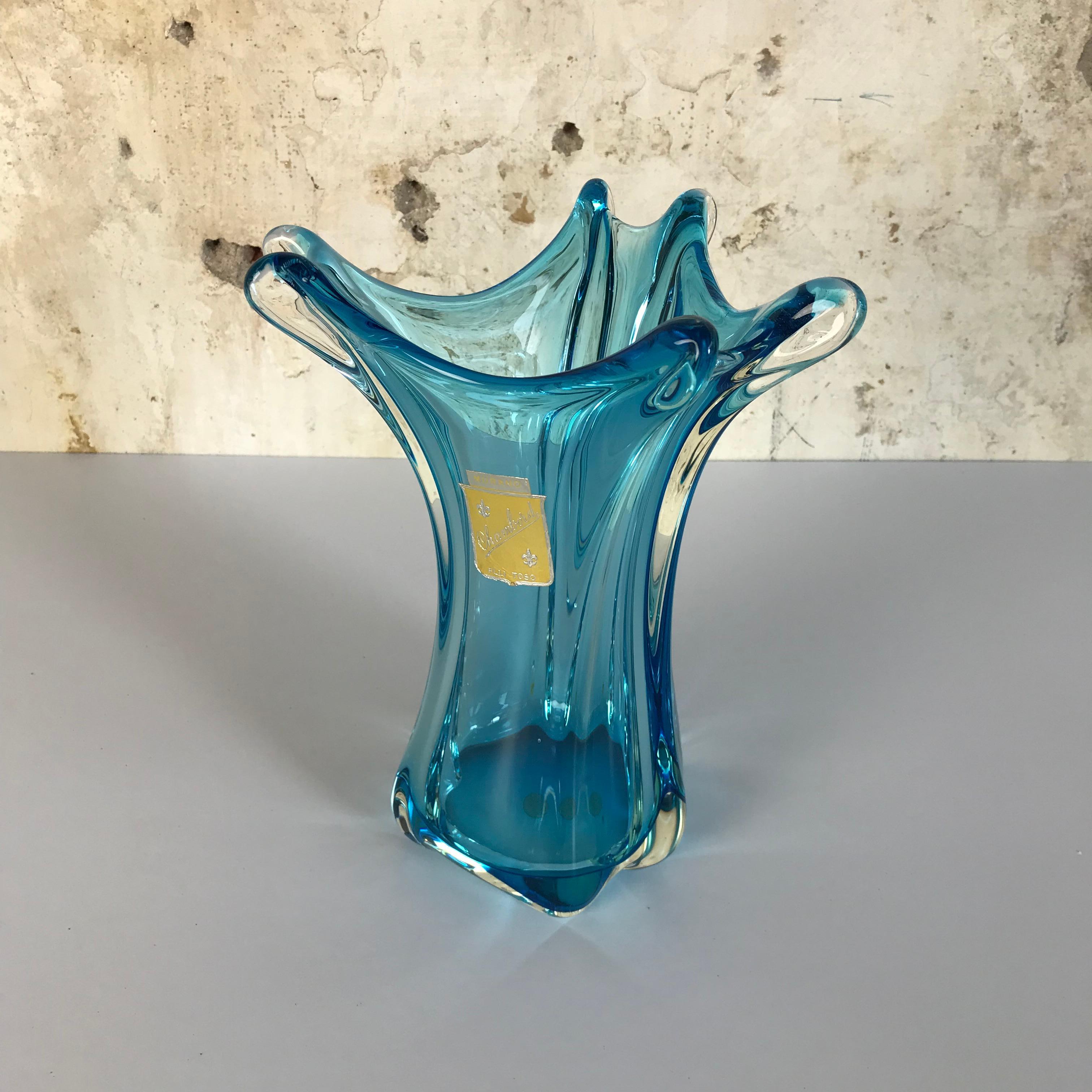 Mid-Century Modern Vintage Vase Fratelli Toso Murano, Italy, 1950s