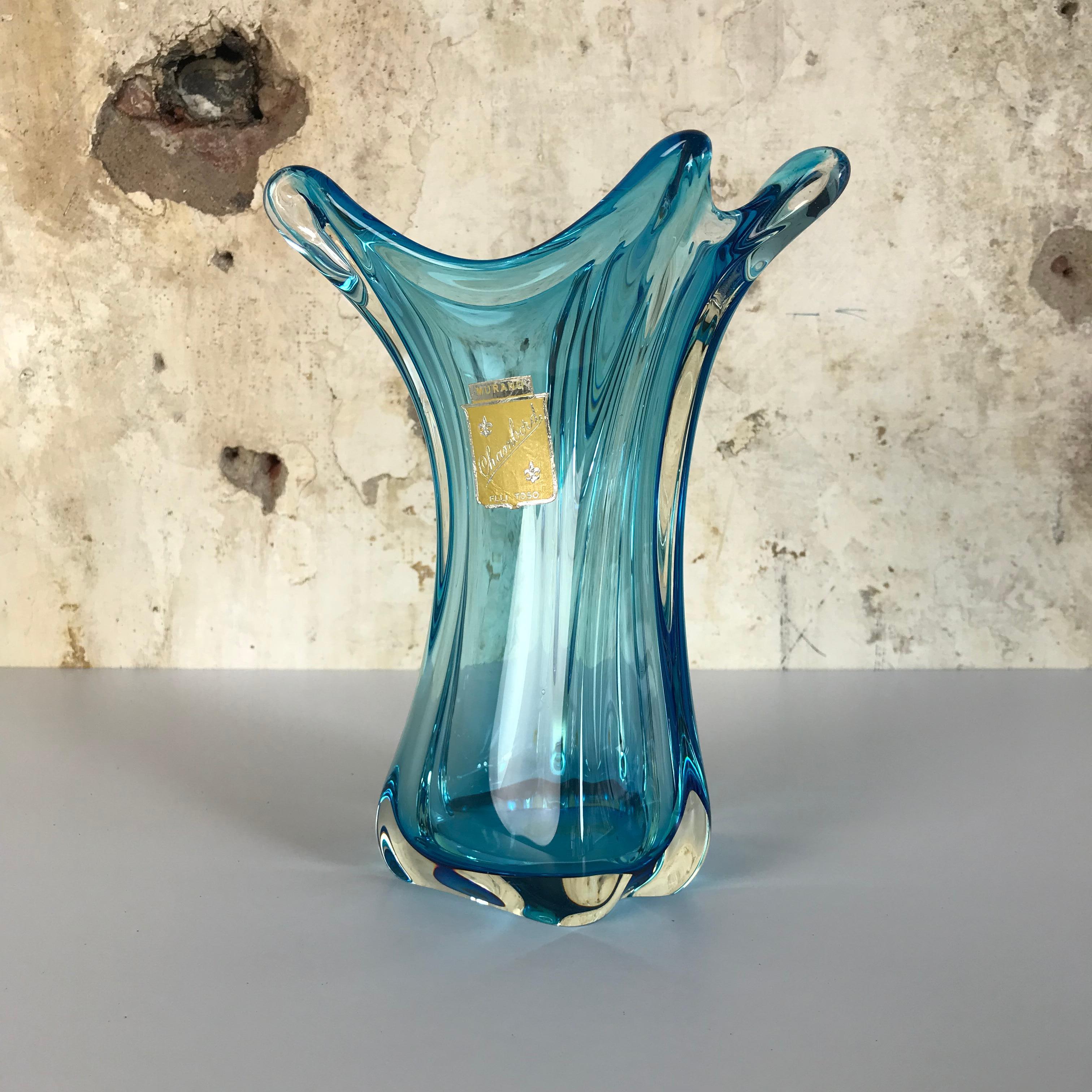 Italian Vintage Vase Fratelli Toso Murano, Italy, 1950s