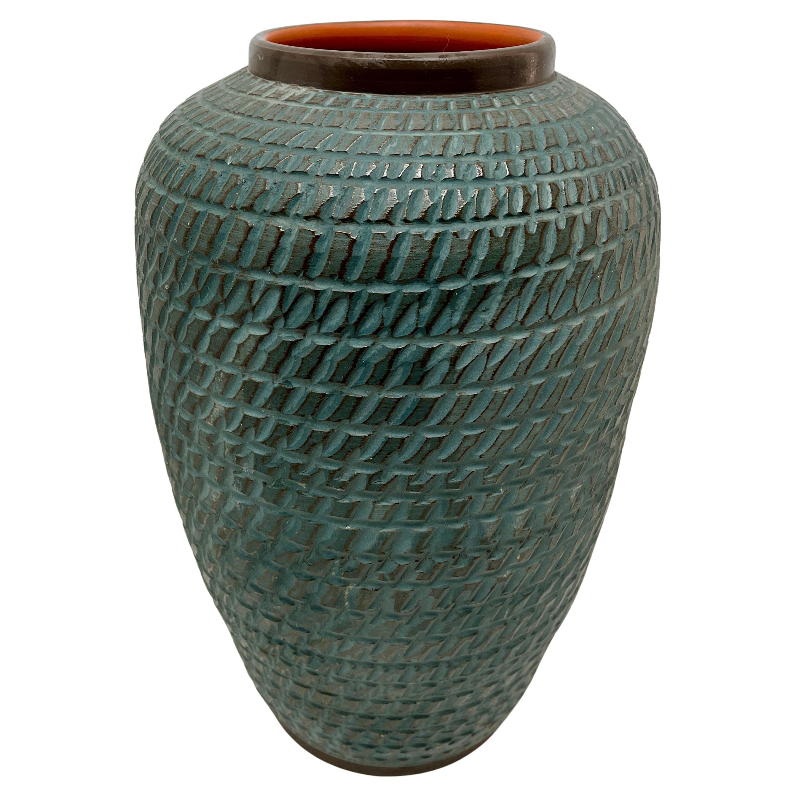 Vintage-Vase, handgefertigt, Keramikmarke 40, ausgezeichneter Zustand im Angebot