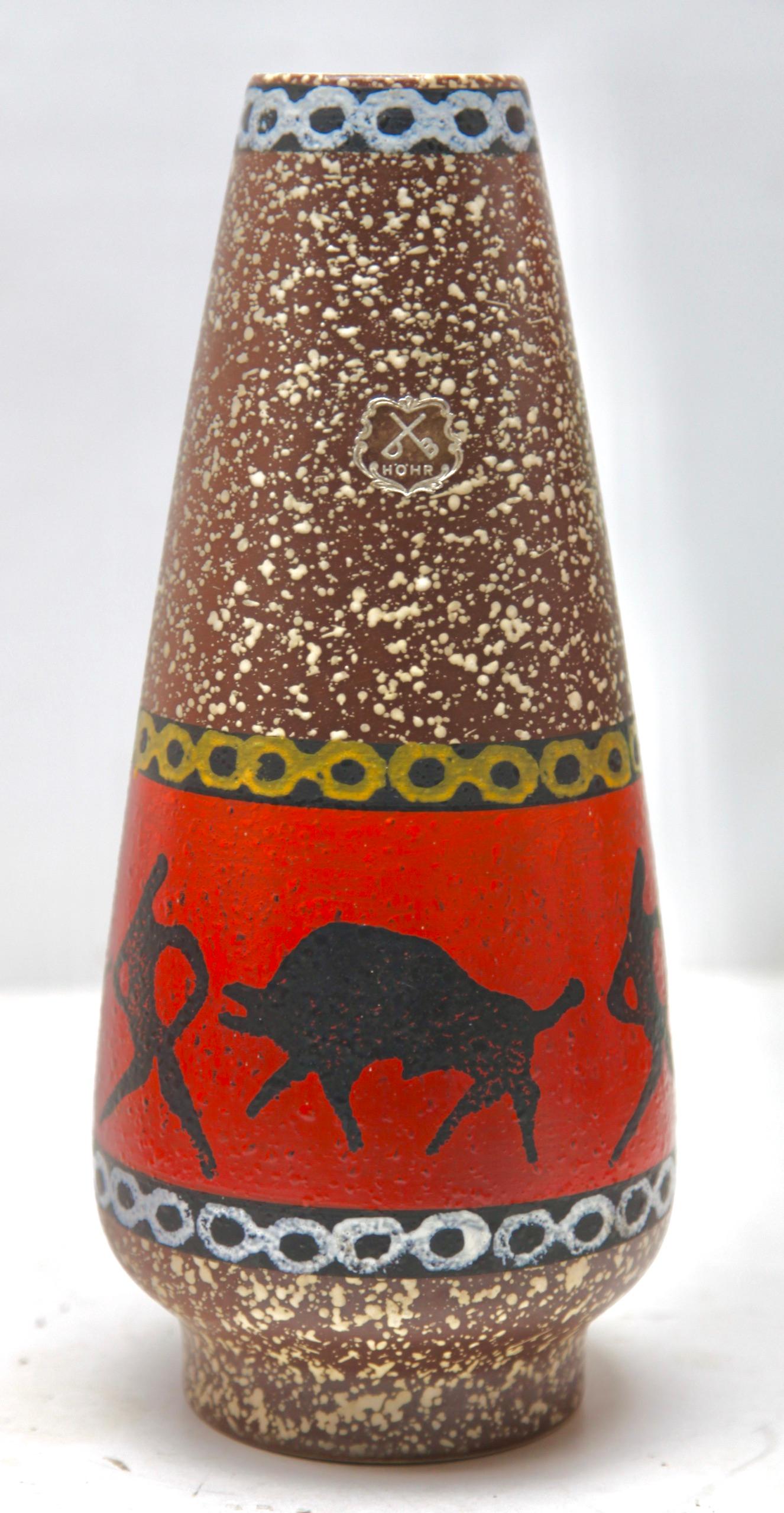 Allemand Vase vintage en céramique travaillée à la main marqué 45-40, excellent état en vente
