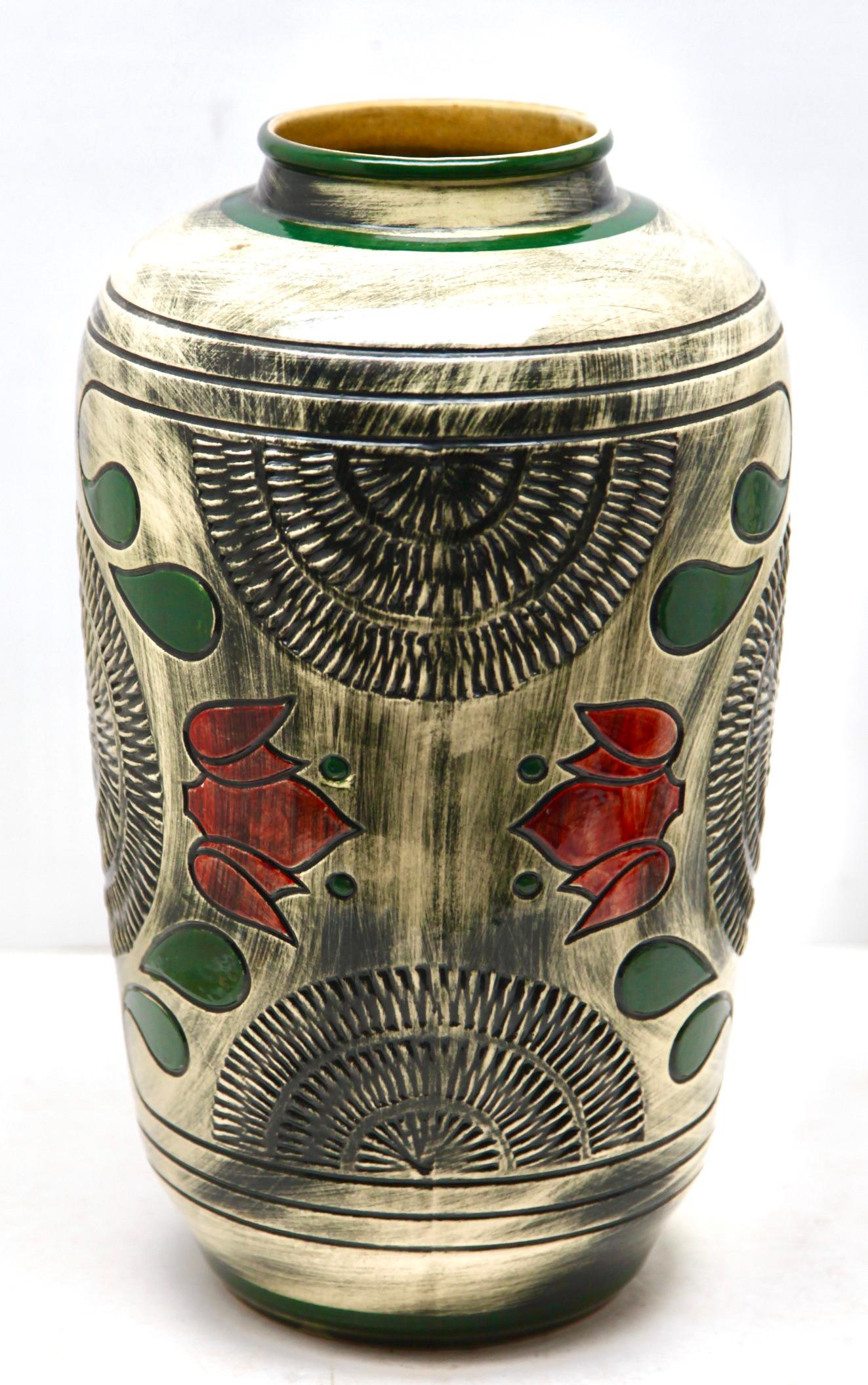 Allemand Vase vintage marqué Bay W Allemagne céramique 60-40 Excellent état