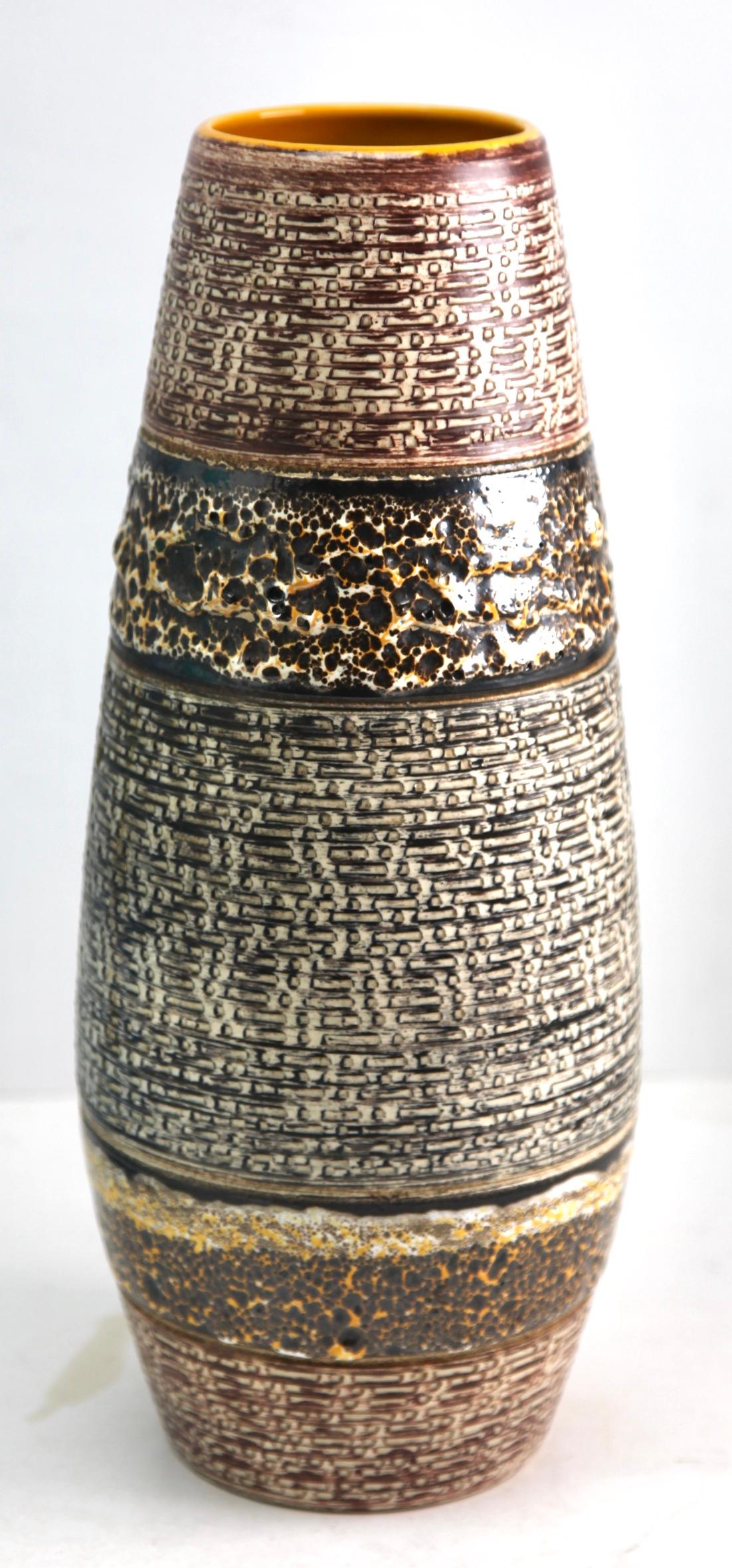 Mid-Century Modern Vase vintage en céramique marqué W Germany, excellent état en vente