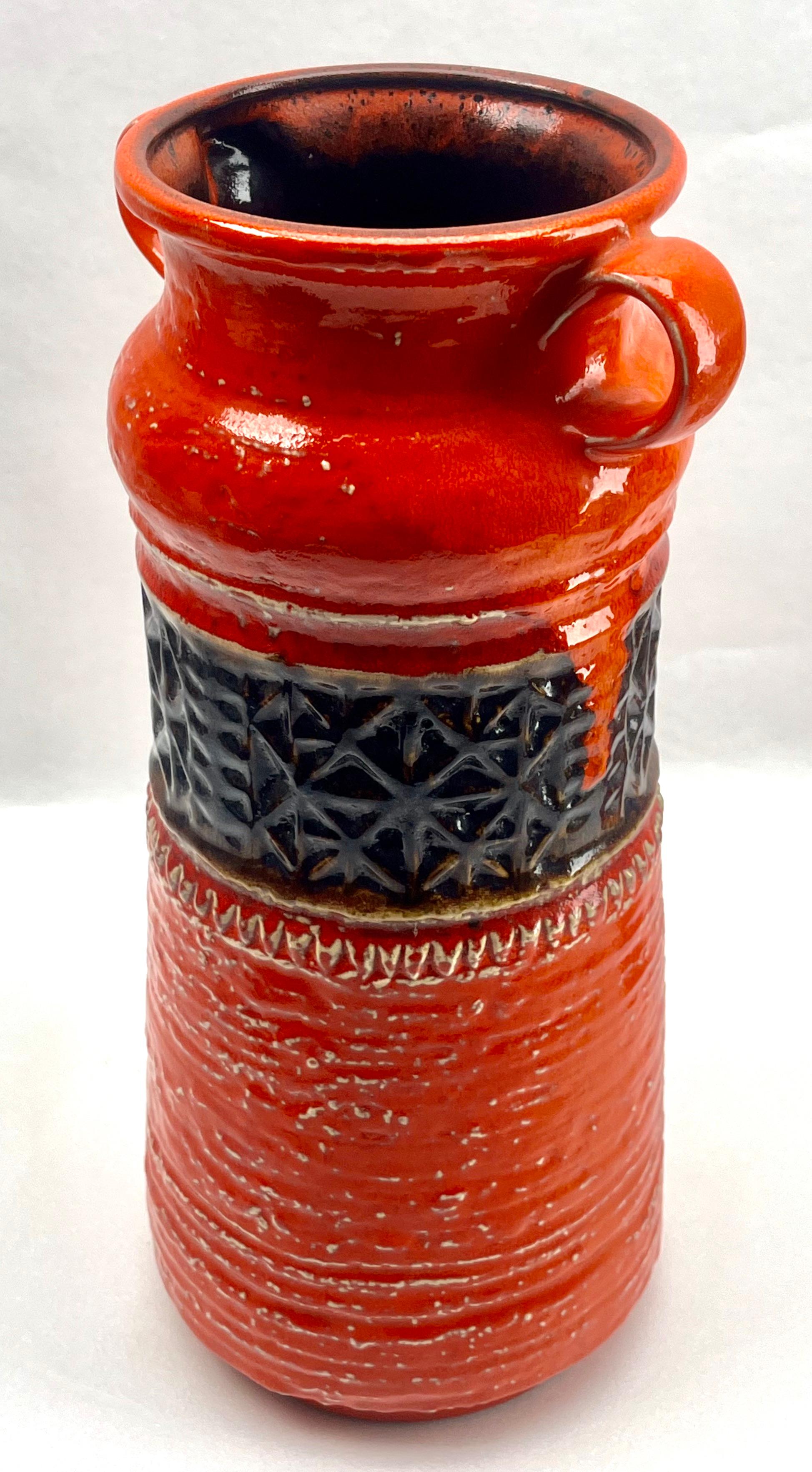 Vintage Vase Marked W Germany Label Jasba Ceramic, Excellent Condition For Sale 4