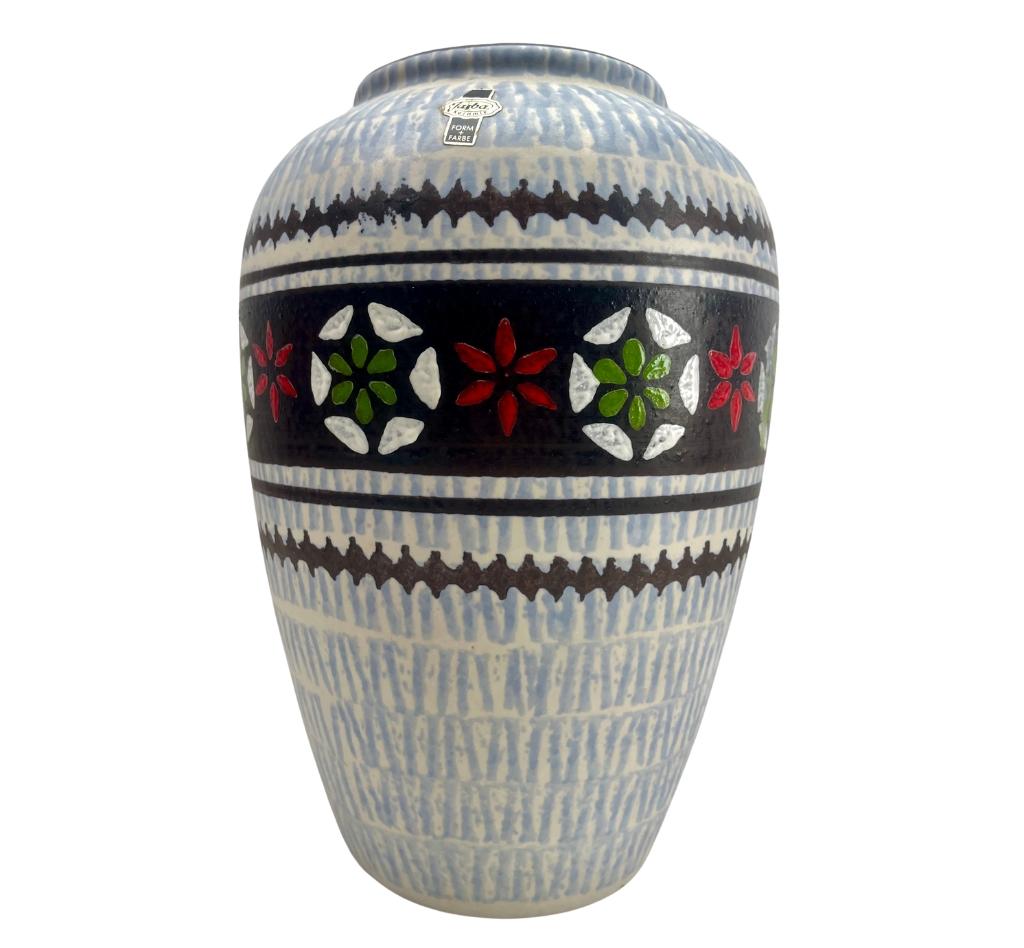 Vintage Vase Marked W Germany Label Jasba Ceramic, Excellent Condition For Sale 5