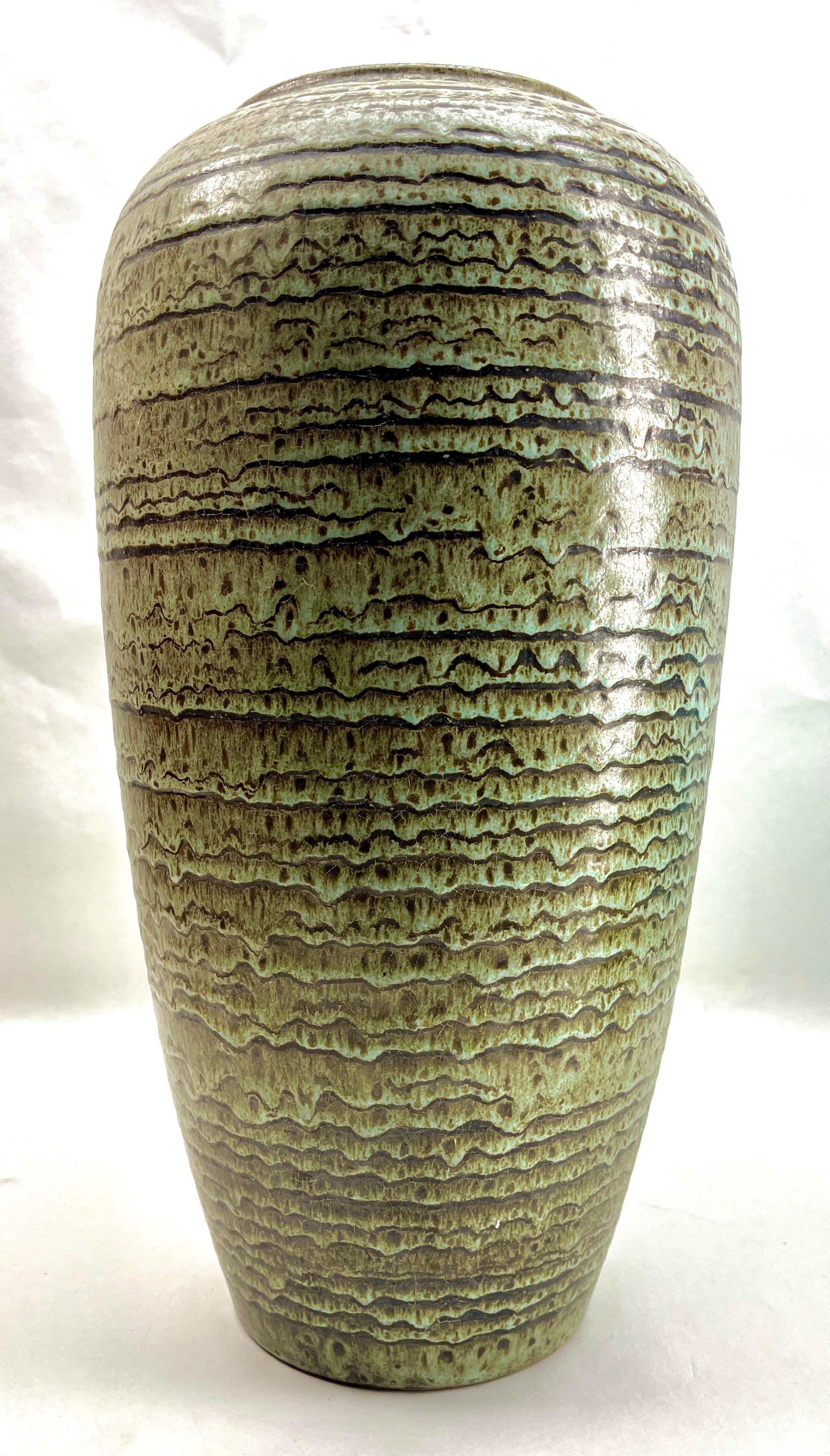 Hand-Crafted Vintage Vase Marked W Germany Label Jasba Ceramic, Excellent Condition For Sale