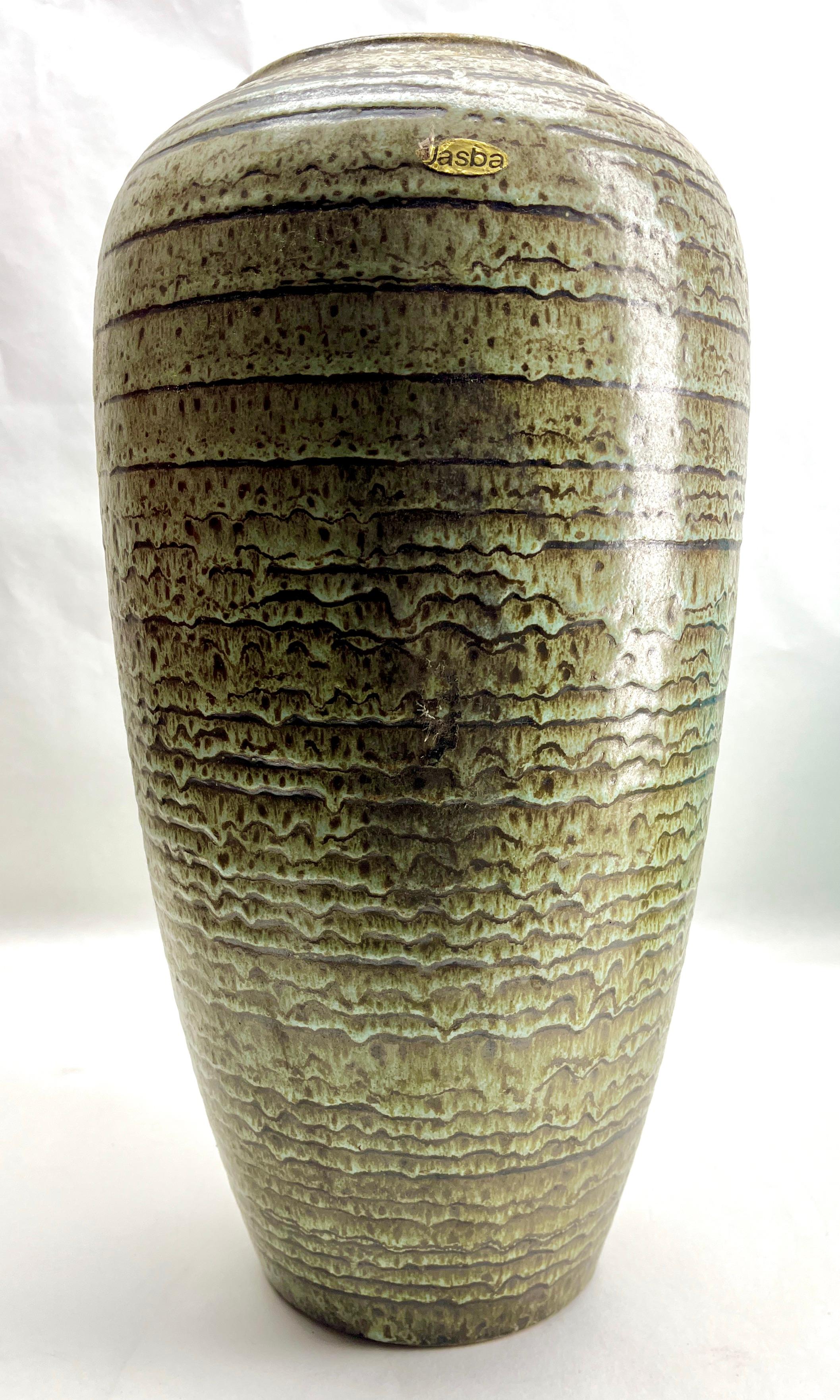 Fait main Vase vintage marqué W Germany Label Jasba Ceramic, excellent état en vente