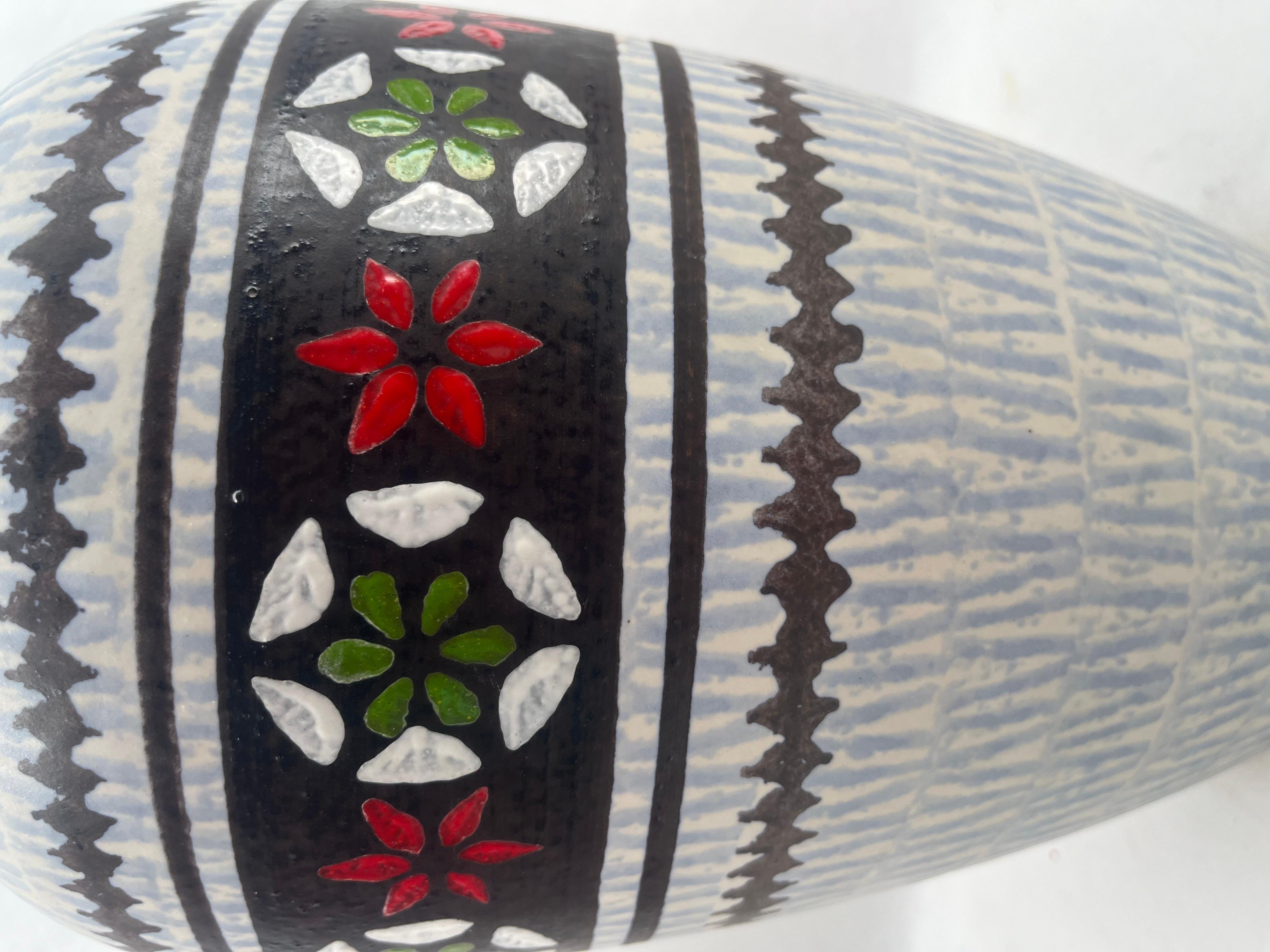 20th Century Vintage Vase Marked W Germany Label Jasba Ceramic, Excellent Condition For Sale