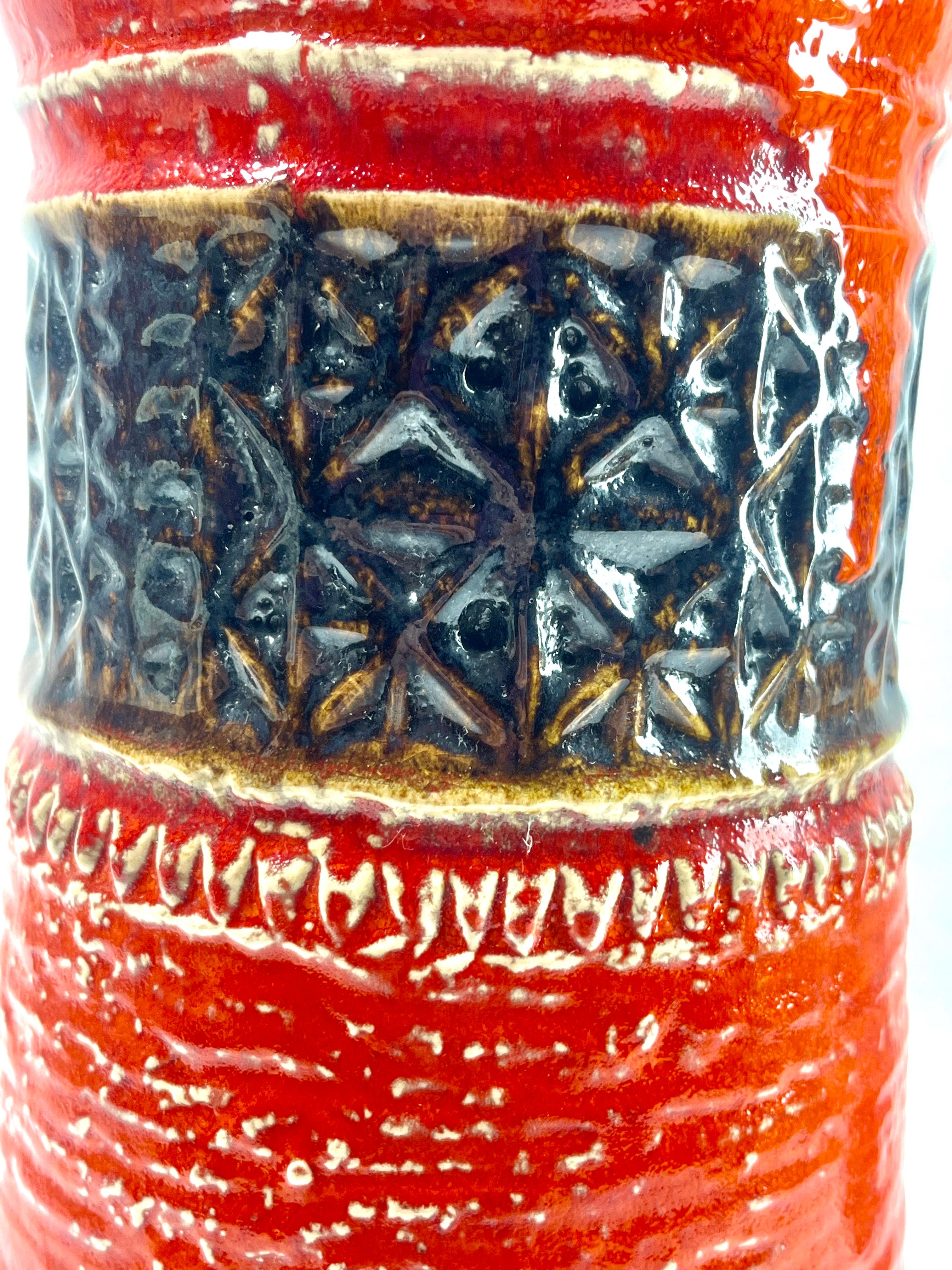 Vintage Vase Marked W Germany Label Jasba Ceramic, Excellent Condition For Sale 2