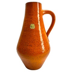 Vaso Vintage W Germania Label Hukli Ceramica, Ottime Condizioni