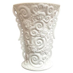 Retro Vase White Face Bisque Porcelain Kaiser West Germany, 1970s